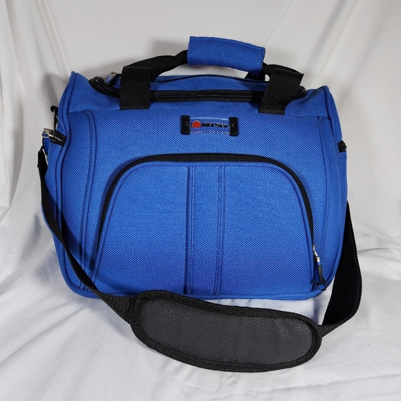 Delsey Carry-On Weekender Travel Duffle Bag w/ Strap Red/Black/Blue 2 available. - Picture 2 of 13